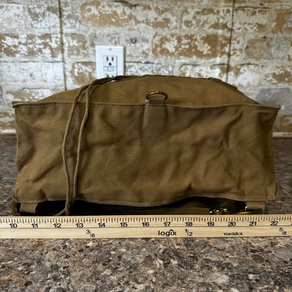 Boy Scouts of America Haversack Backpack Unisex OS Khaki Good Vintage Canvas 573